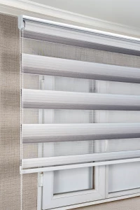 Gri Renk Geçişli Degrade Zebra Stor Perde 