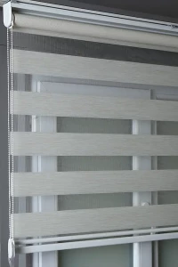 Kırık Beyaz Bambu Zebra Stor Perde