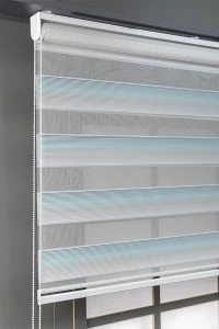Turkuaz Mikro Pileli Zebra Stor Perde
