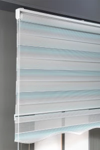 Turkuaz Mikro Pileli Zebra Stor Perde